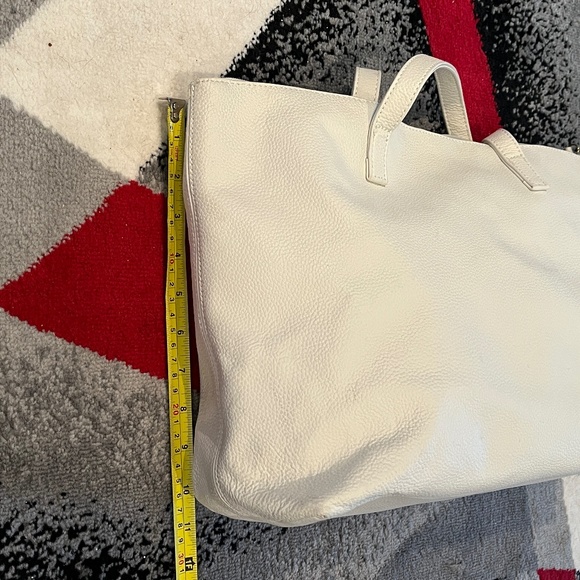 Joy Mangano Clothes It All White Textured Leather Top Handle zip Closure Purse - Picture 14 of 16